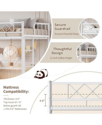 Twin Metal Bed Frame with Heart Design Headboard & Footboard, Heavy Duty Steel Platform Bed, Underbed Storage
