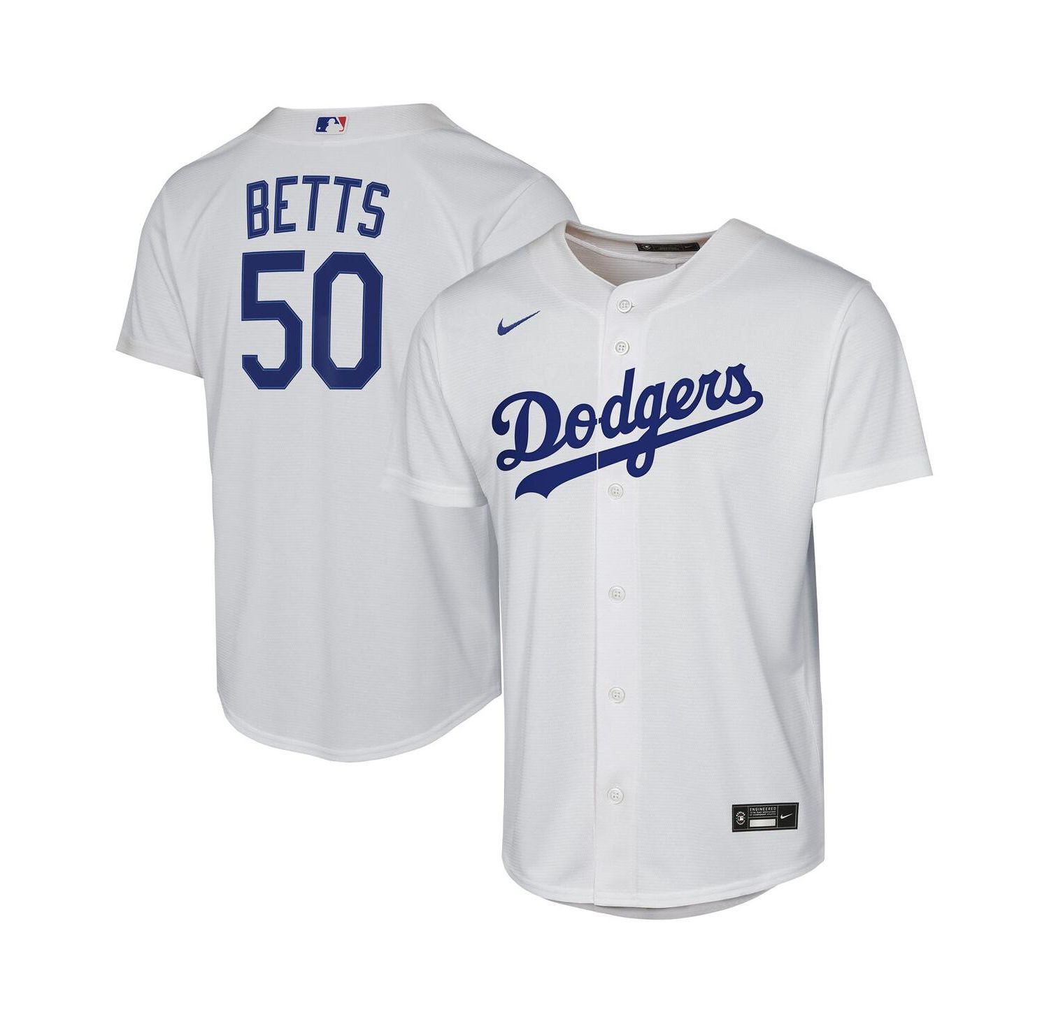 Big Boys and Girls Mookie Betts White Los Angeles Dodgers Home Replica Player Jersey