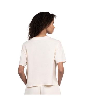 Women's Cream Los Angeles Dodgers Pastels Boxy Cropped T-Shirt