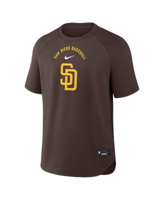 Men's Brown San Diego Padres Authentic Collection Batting Practice Pre-Game Raglan Dri-FIT T-Shirt