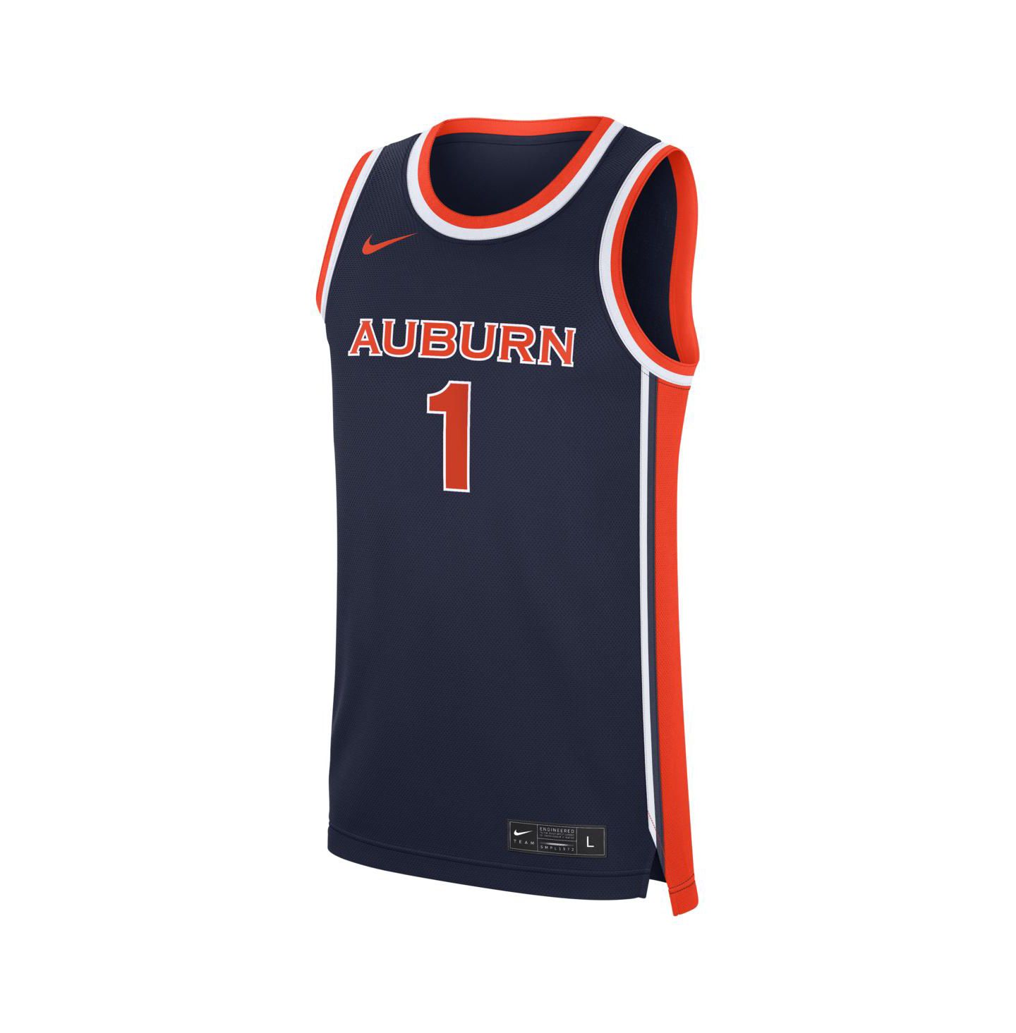 Мужской топ Nike Navy Auburn Tigers 1 Road War Eagle Replica Basketball Jersey — фото 3