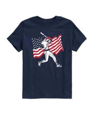 Boys' 8-20 Baseball Player American Flag Short-Sleeve Graphic T-Shirt