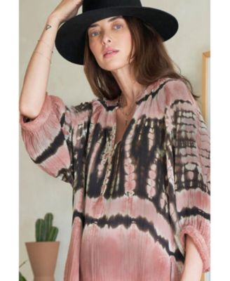 Women's Ocean+Main Tie Dye Gauze Dress with Pockets