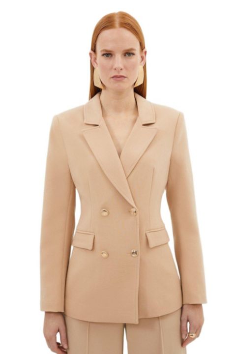 Женский пиджак Karen Millen Tailored Doubled Breasted Blazer, цвет: Верблюжий