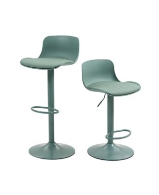 Bar Stools Set of 2 – Modern PU Leather Counter Height Barstools with Back