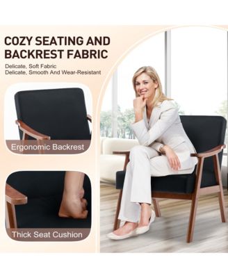 Modern Accent Chair, Living Room Chair with Solid Wood Frame, Lounge Wingback Chair