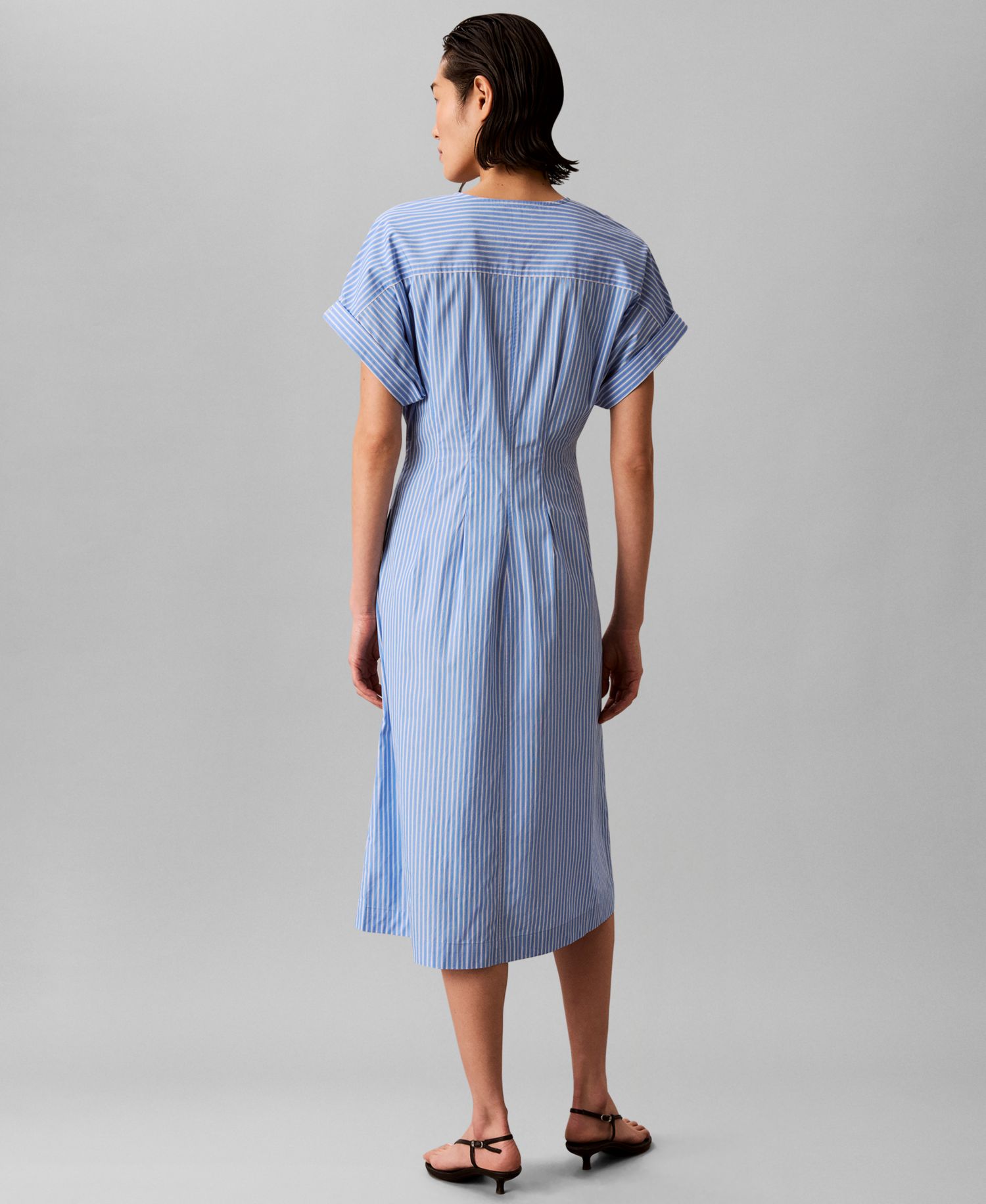 Women's Short-Sleeve V-Neck Shirt Dress