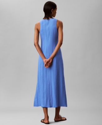 calvin klein smocked sleeveless tiered cotton gauze maxi dress Smocked Sleeveless Tiered Cotton Gauze Maxi Dress (Women)