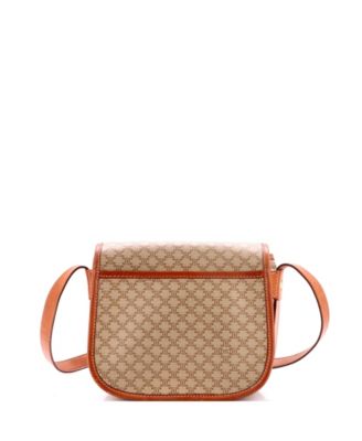 Small Vintage Saddle Flap Shoulder Bag Macadam Coated Canvas