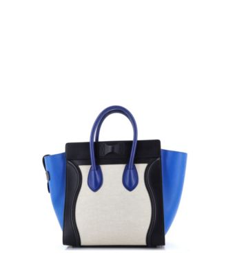 Mini Tricolor Luggage Bag Canvas and Leather