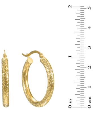 Diamond Cut Hoop Earrings in 10k Yellow Gold
