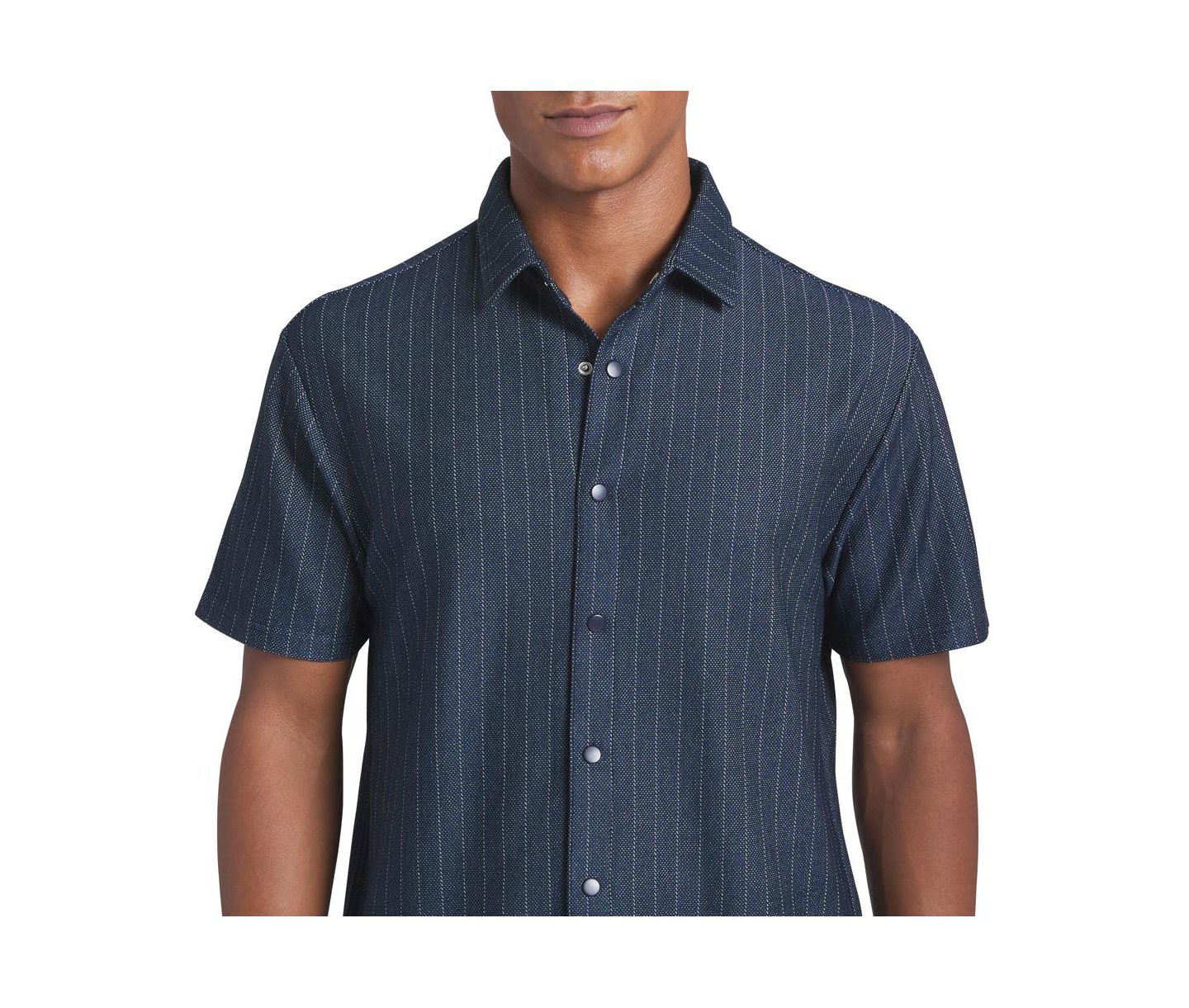 Мужская рубашка DKNY Ardley pinstripe button up, цвет: Тёмно-синий — фото 3