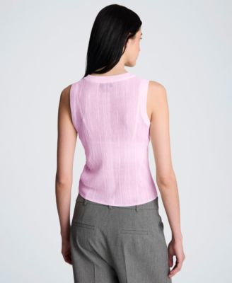 Women's Sheer Variegated Rib Vest