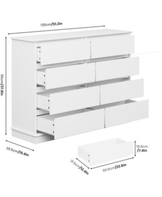 8 Drawer Double Dresser for Bedroom, 51" Wide Modern Chest, Storage Organizer for Bedroom, Living Room, Hallway