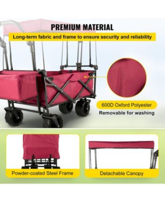 Extra Large Garden Cart with Removable Canopy & Rear Storage Compartment