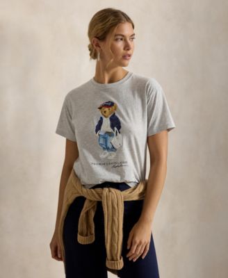 Women's Bear Print Crew Neck T-Shirt