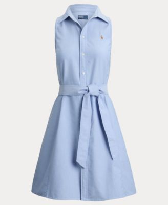 Women's Sleeveless Point Collar Shirt Dress