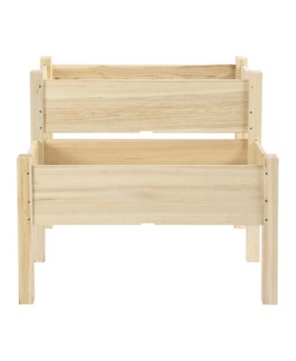 2-Tier Raised Garden Bed 34"x34"x28" Wood Planter Sd Plant Grow Box