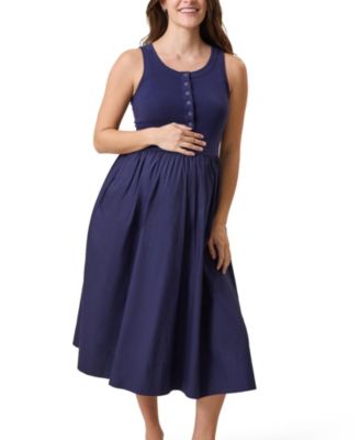 Maternity Charlotte Mixed Media Nursing Midi Dress