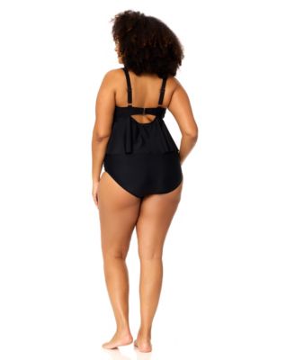 Plus Size Underwire Topanga Ruffled Swim Tankini Top