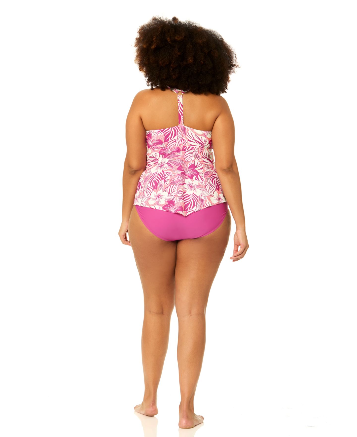 Верх бикини Tankini, на косточках, цветочный принт — Raisins Curve, цвет: Пурпурный — фото 5