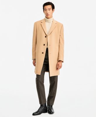 Men's Barge Classic Fit Wool/Cashmere Blend Solid Overcoat
