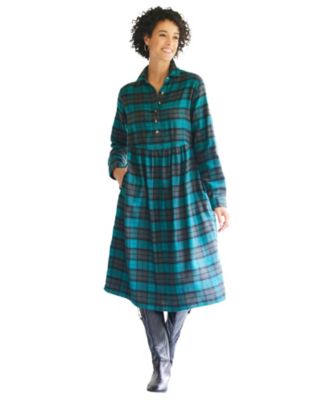 Women's Within Plaid flannel A-line shirtdress