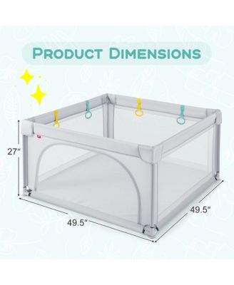 Toddler Playpen Large Safety Play Center Yard w/ 50 Ocean Balls Grey