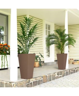 23" Tall Planters, Set of 2 Tape Outdoor Planters,
