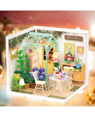 3D Puzzles Super Creator Blooming Tea Garden Plastic Building Set Toys Playset Gifts for Teens Adults, Multicolored, 7.36"2.76"11.3"