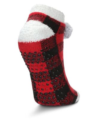 Women's Buffalo Plaid Buttersoft Plush Lined Low Cut Socks