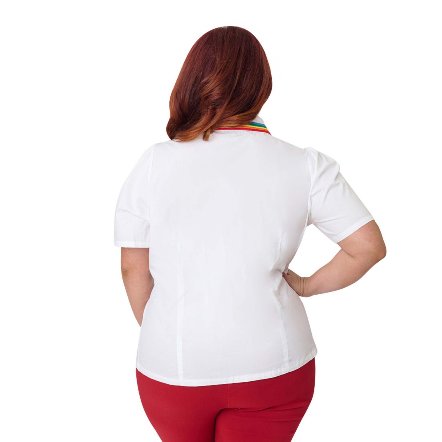 Plus Size 1940s Collared Blouse