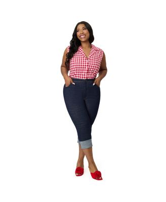 Plus Size Denim Capris