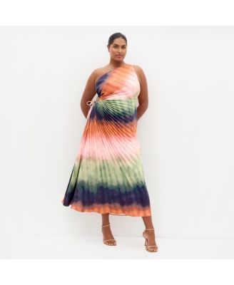 Women's Aliza Sunset Ombre Print Pleat Maxi Dress