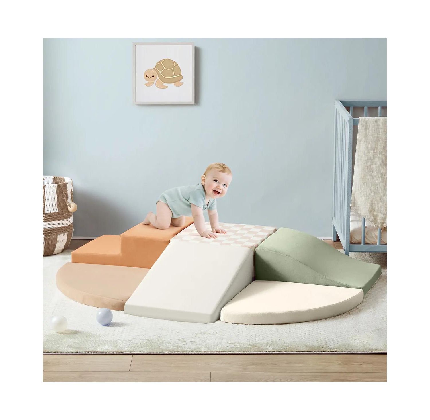 PlayNest Montessori-Inspired Foam Climbing Blocks, 6-Piece Set
