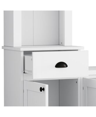 Minimalist Entertainment Wall Unit Set with Bridge for TVs Up to 75