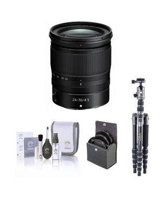 NIKKOR Z 24-70mm f/4 S Lens, Bundle with Vanguard VEO 3 GO 235AB 23mm 5-Section Aluminum Travel Tripod with T-50 Ball Head, 72mm Filter Kit