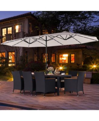  Patio Dining Set Double-Sided Patio Umbrella (Base Included)