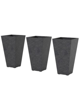 28" Tall Planters, Set of 3 Tape Outdoor Planters,