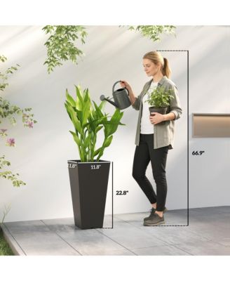 23" Tall Planters, Set of 2 Tape Outdoor Planters,