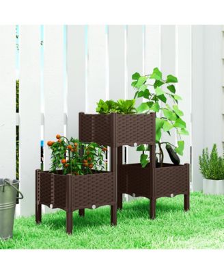 Plastic Raised Garden Bed with Legs, Self Watering Planter Boxes
