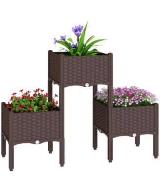 Plastic Raised Garden Bed with Legs, Self Watering Planter Boxes