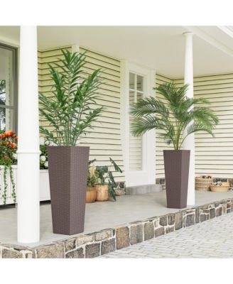 32 Inch Set of 2 Tall Planters for Outdoor Plants,