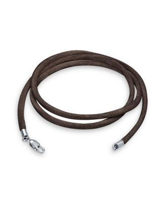1MM Brown Satin Silk Cord Chain Necklace Sterling Silver Lobster Clasp Various Length, Colors