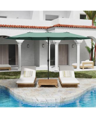 Large Double Sided Umbrella Outdoor Patio Umbrella with Base and Sand Bag