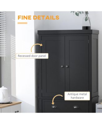 72.5" Kitchen Pantry Cabinet with 4 Doors, Drawer