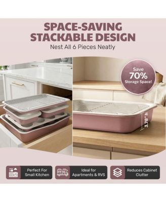 6-Piece Nonstick Stackable Nesting Bakeware Set