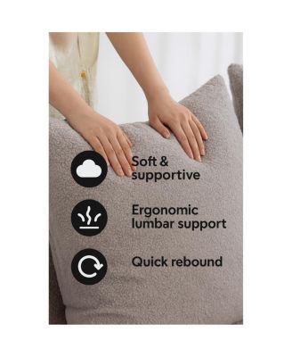 Modern Gray Fabric Sofa with Plush Cushions and Pet-Friendly Design