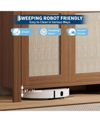 34" Sideboard Buffet Cabinet with Storage, Wooden Credenza Storage Cabinet with Adjustable Shelves