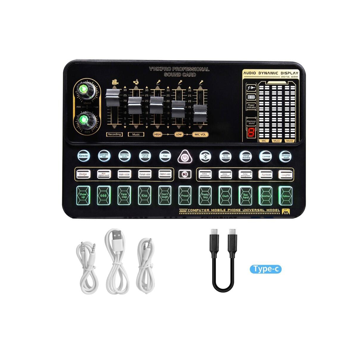 Artudatech Pro Sound Card Kit â Dual Mic Input, Otg & 30+ Sound Effects for Podcast & Live - Black